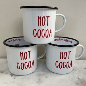 Metal Hot Cocoa Large Mugs Set of 3